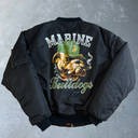 1988 Marine Bulldogs Reversible Bomber Jacket [L] - Black x Orange