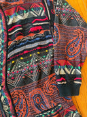 90s Coogie cardigan- Crazy bandanna design - size Large - MADE IN AUSTRALIA