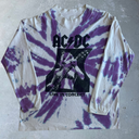 1990’s AC/DC Band Tie-Dye Longsleeve Tee [XL] - Purple x White