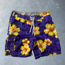 Y2K Floral Skull Billabong Board Shorts [36”] - Purple