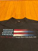 1999 HARLEY DAVIDSON -STURGIS RALLEY AMERICAN FLAG SLEEBE HITS - FADED - Size large