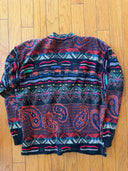 90s Coogie cardigan- Crazy bandanna design - size Large - MADE IN AUSTRALIA