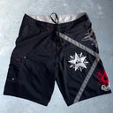 Vintage Quiksilver Star Decal BoardShorts [34] - Black