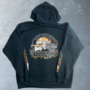 2007 Harley Davidson Flame Sleeve Zip-Up Hoodie [L] - Black