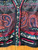 90s Coogie cardigan- Crazy bandanna design - size Large - MADE IN AUSTRALIA