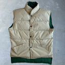 True Vintage Stern’s Puffer Vest [L] - White x Green x DOWN FILLED Reversable