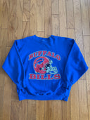 80s TRENCH BUFFALO BILLS -CREWNECK- MADE IN USA - Size Large