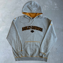 Y2K Harley Davidson Spellout Hoodie [L] - Grey