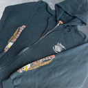 2007 Harley Davidson Flame Sleeve Zip-Up Hoodie [L] - Black