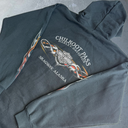 2005 Harley Davidson Flame Sleeve Zip-Up Hoodie [L] - Black