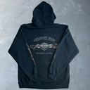 2005 Harley Davidson Flame Sleeve Zip-Up Hoodie [L] - Black
