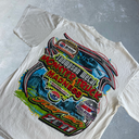 Vintage Monster Truck Madness Racing Tee [M] -White