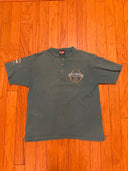 1997 Forrest Green Harley Davidson quarter button Tee - Single stitched - Size large