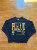 80s Purdue university black faded -Crewneck- size Large