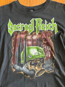 90s SACRED REICH - CRIMES AGAINST HUMANITY - SIZE LARGE - BOXY- SMOKED OUT
