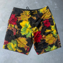 1990’s Rusty Surfboards Reggae Pattern Board Shorts [36”] - Black c Red x Yellow