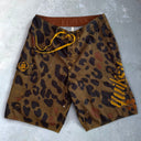 Vintage Leopard-Print Quiksilver Boardshorts [32] - Brown