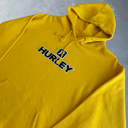 1990’s Hurley Spellout Hoodie [XL] - Yellow