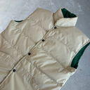 True Vintage Stern’s Puffer Vest [L] - White x Green x DOWN FILLED Reversable