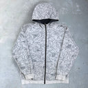 Vintage Quiksilver All-Over Print Zip Hoodie [L] – Grey
