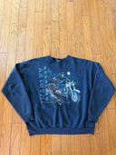 1995 Distressed faded Harley crewneck - Size XL boxy - can fit a large
